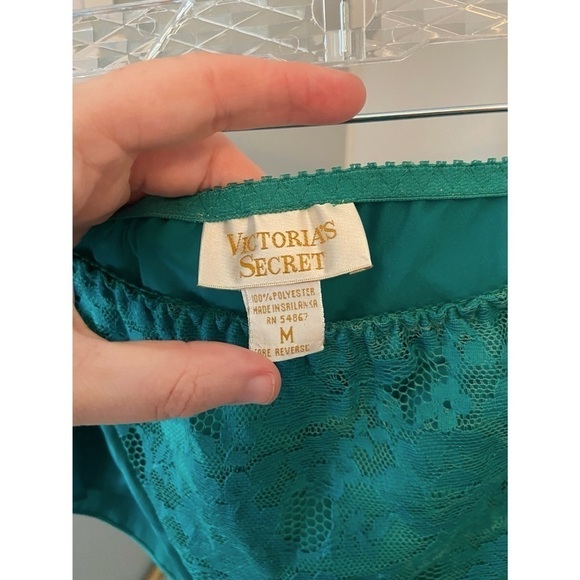 Vintage Victoria Secret Gold Label Green Lace Set Size Medium - Picture 8 of 10
